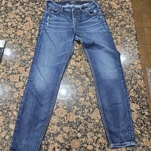 Silver Jeans Avery Ankle Skinny Jeans Women’s 27x27 Dark Wash Stretch Mid Rise